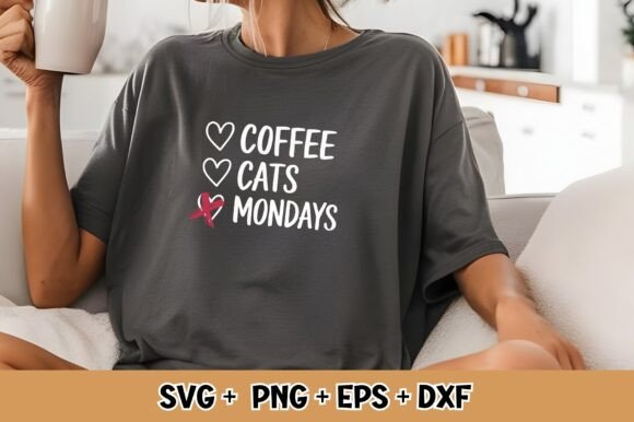 Anti Monday Humor Coffee Cat SVG PNG Review