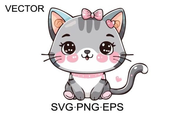 Cat Baby Girl Cat SVG Vector Review