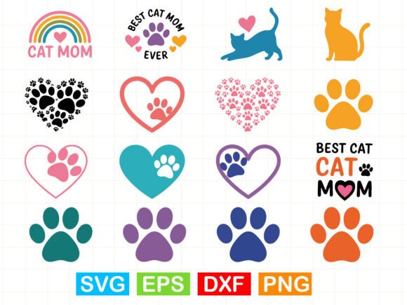 Cat Mom Paw Svg Cat Svg Review