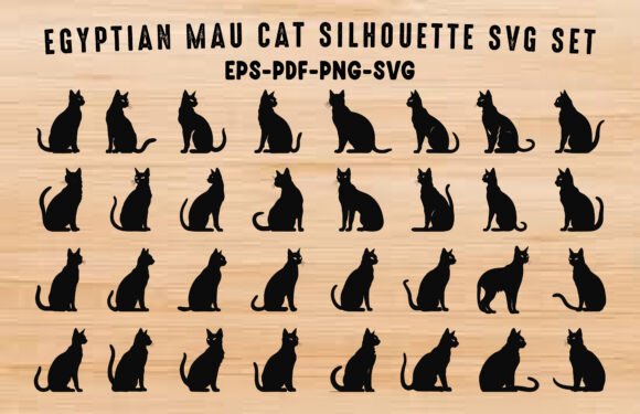 Egyptian Cat SVG Silhouette Clipart Set Review