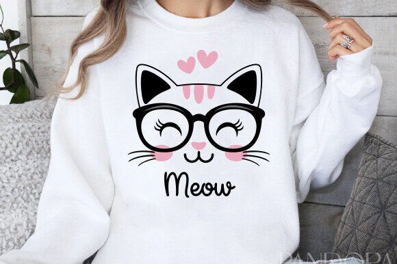 Kawaii Cat Meow Design, Glasses Cat SVG Review