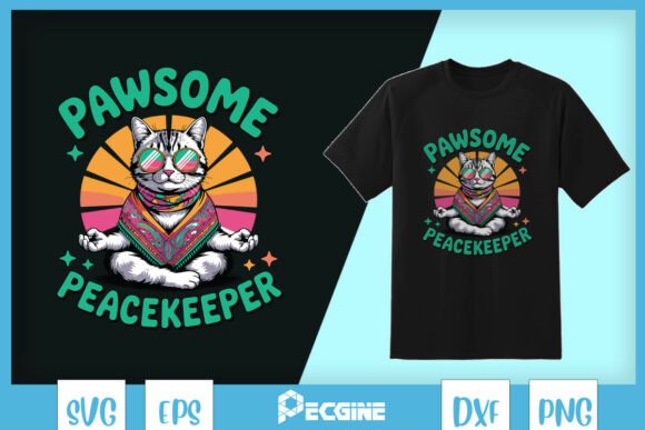 Pawsome Peacemaker Hippie Cat SVG Review