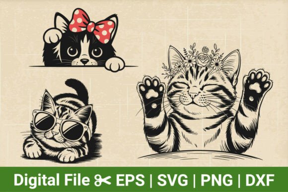 Peeking Cat SVG Bundle, Ginger Cat Svg Review