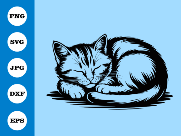 Sleeping Cat SVG Cute Pet Clipart Review